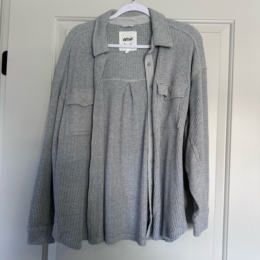 Aerie Waffle Flannel Jacket